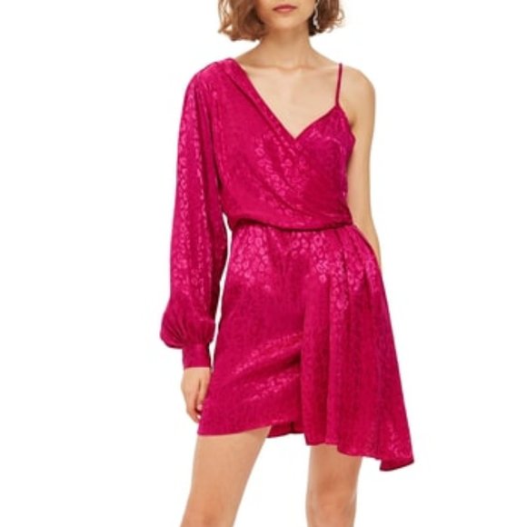 topshop hot pink dress